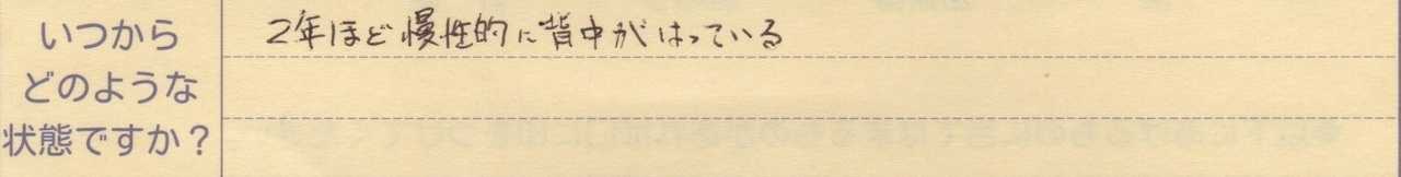 2年ほど慢性的に背中がはっている