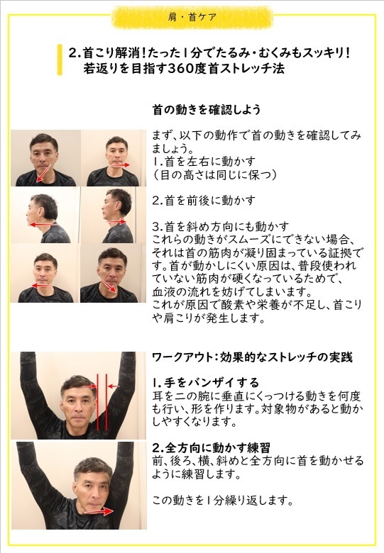 2.首こり解消！たった1分でたるみ・むくみもスッキリ