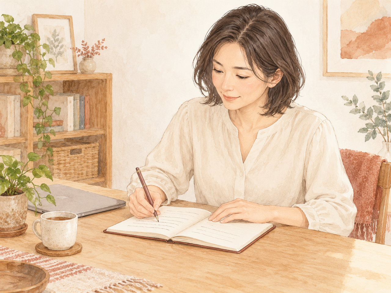 つらい時間帯と、そのときの作業を短くメモする一例。詳しい日記にする必要はありません。