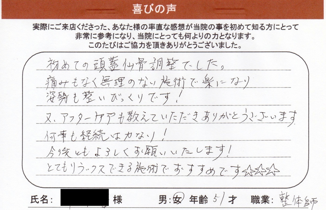 頭蓋仙骨矯正評判
