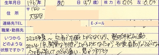 冨田勝リセットの臨床事例。五十肩からの息苦しさ