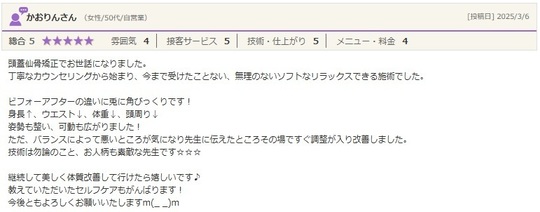 全身バランス矯正RESET口コミ